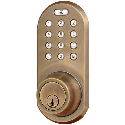 Morning Industry Inc Qf-01aq 3-in-1 Remote Control & Touchpad Dead Bolt (antique Brass)