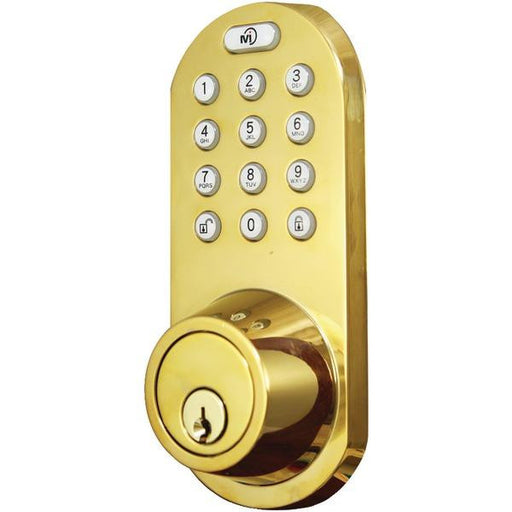 Morning Industry Inc Qf-01p 3-in-1 Remote Control & Touchpad Dead Bolt (polished Brass)