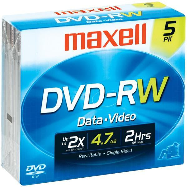 Maxell 635125 4.7gb Dvd-rws (5 Pk With Jewel Cases)