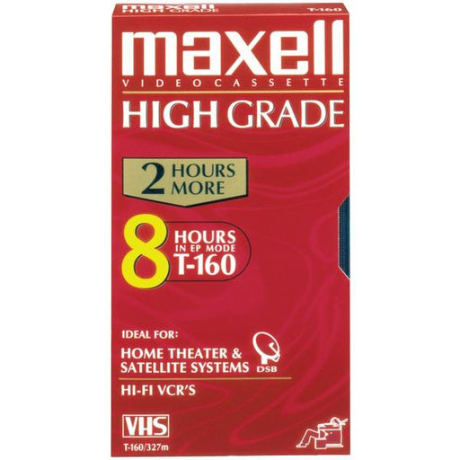 Maxell 224510 Premium High-grade Vhs Video Tapes (single; 8 Hours)