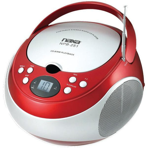 Naxa Npb251rd Portable Cd Player With Am-fm Radio (red)