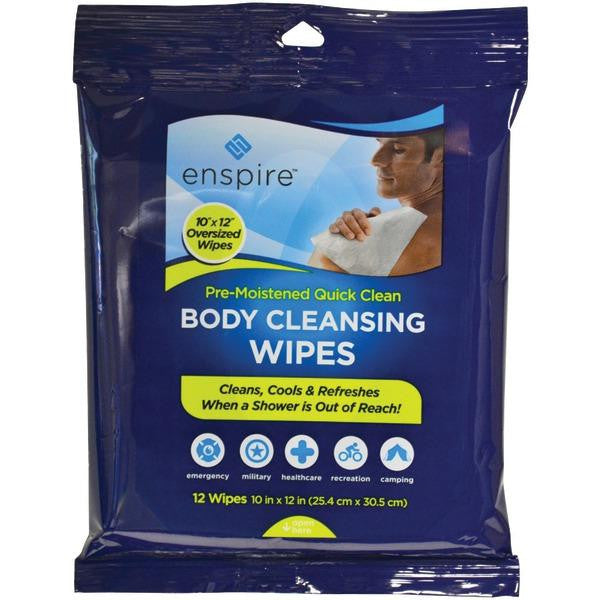 Enspire E1012qc 10" X 12" Body Cleansing Wipes, 12 Pk