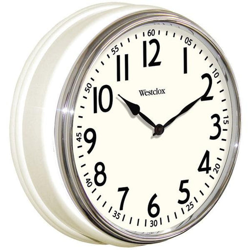 Westclox 32041w 12" Round Vintage Kitchen Classic Clock, White