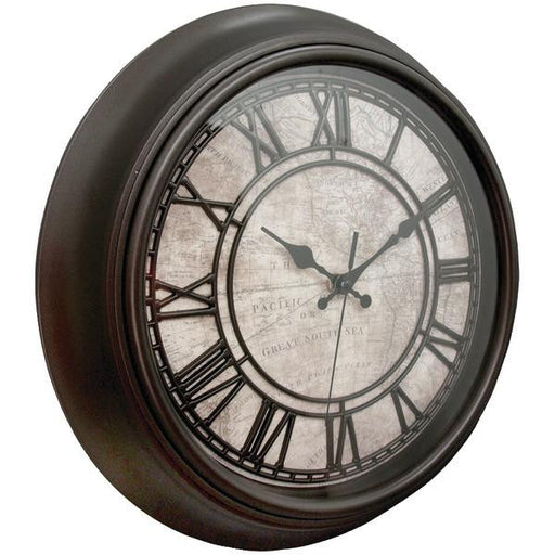 Westclox 32224 14" Round Map Face With Raised Numbers Clock