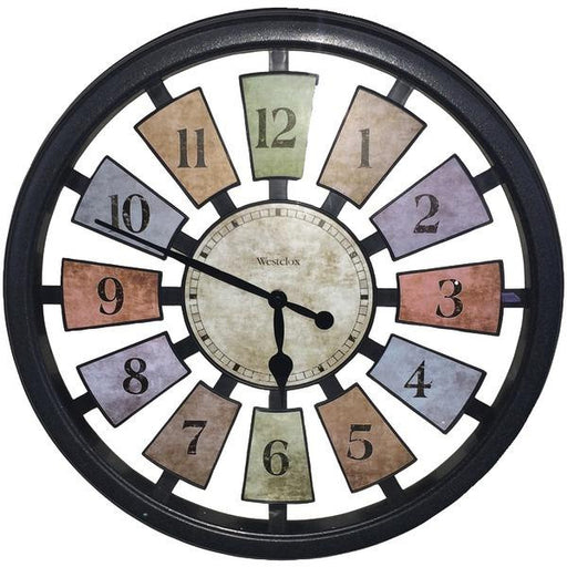 Westclox 36014 18" Round Colored Panels See-through Clock