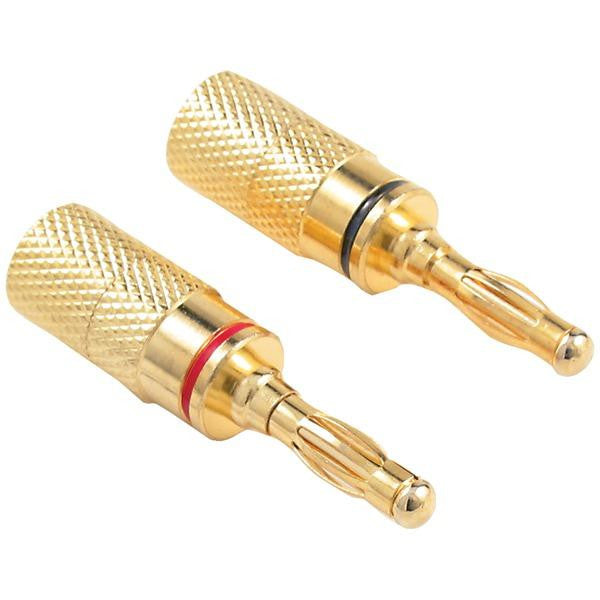 Pro-wire Iw-4plug Gold-plated Screw-on Banana Plugs, 4 Pk