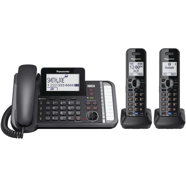 Panasonic KX-TG9582B DECT 6.0 1.9 GHz, Link2Cell, 2-Line Digital Cordless Phone (2 Handsets)