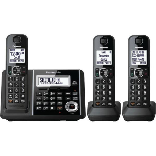 Panasonic KX-TGF343B DECT 6.0 1.9 GHz Expandable Digital Cordless Phone (3 Handsets)