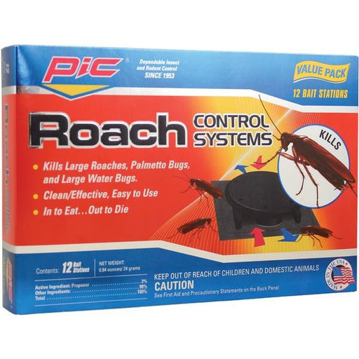 Pic Rcs Roach Control Systems Bait Stations, 12 Pk