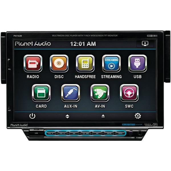 Planet Audio P9742b 7" Single-din In-dash Motorized Slide-down Touchscreen Receiver (with Bluetoot