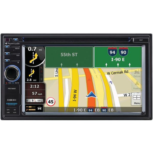 Planet Audio Pnv9680 6.2" Double-din In-dash Navigation Touchscreen Dvd Receiver With Bluetooth(r)