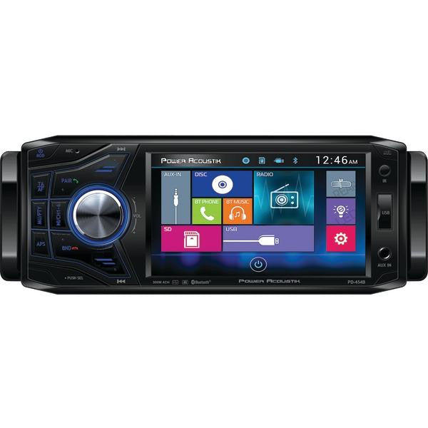 POWER ACOUSTIK PD_454B 4.5" Single-DIN In-Dash Oversized & Detachable LCD Touchscreen DVD Receiver with Bluetooth(R)