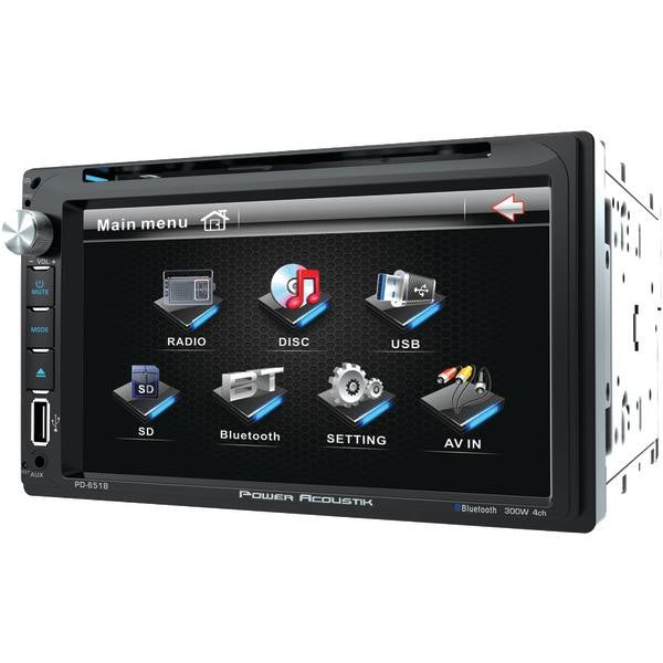 POWER ACOUSTIK PD_651B 6.5" Double-DIN In-Dash LCD Touchscreen DVD Receiver (With Bluetooth(R))