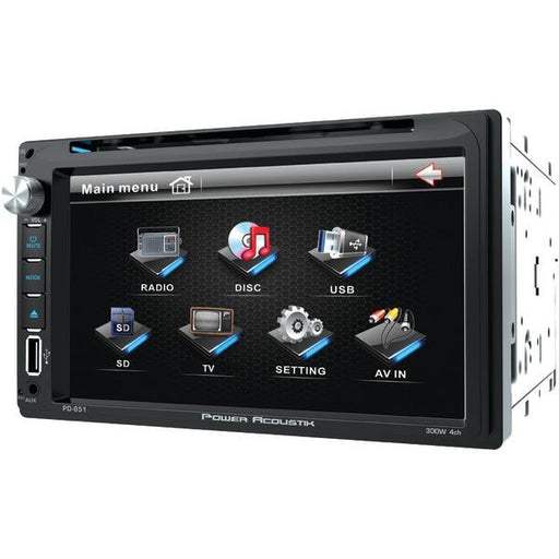 POWER ACOUSTIK PD_651 6.5" Double-DIN In-Dash LCD Touchscreen DVD Receiver (Without Bluetooth(R))