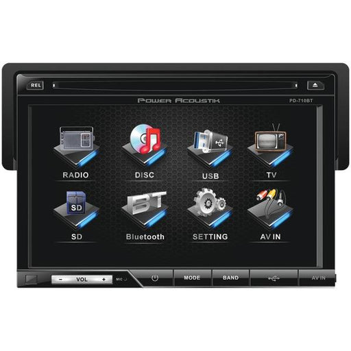 Power Acoustik Pd-710b 7" Single-din In-dash Tft-lcd Touchscreen Dvd Receiver (with Bluetooth(r))