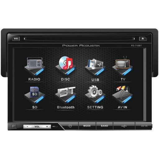 Power Acoustik Pd-710 7" Single-din In-dash Tft-lcd Touchscreen Dvd Receiver (without Bluetooth(r)