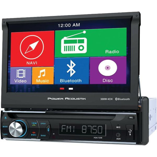 POWER ACOUSTIK PDN_726B 7" Single-DIN In-Dash GPS Navigation Motorized LCD Touchscreen DVD Receiver with Bluetooth(R)