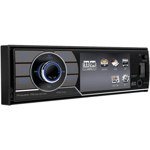 POWER ACOUSTIK PDR_340B 3.4" Single-DIN In-Dash Multimedia Receiver with Detachable Face (With Bluetooth(R))