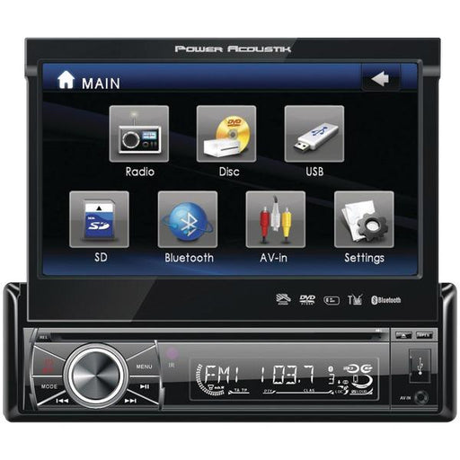 Power Acoustik Ptid-8920b 7" Single-din Motorized Touchscreen Lcd Dvd Receiver With Detachable Fac