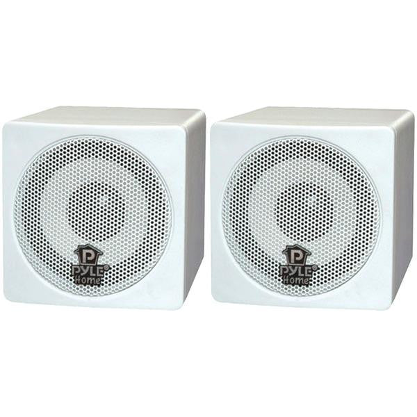 Pyle Home Pcb3wt 3", 100-watt Mini-cube Bookshelf Speakers (white)