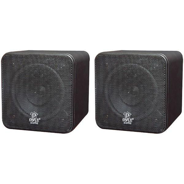 Pyle Home Pcb4bk 4", 200-watt Mini-cube Bookshelf Speakers (black)
