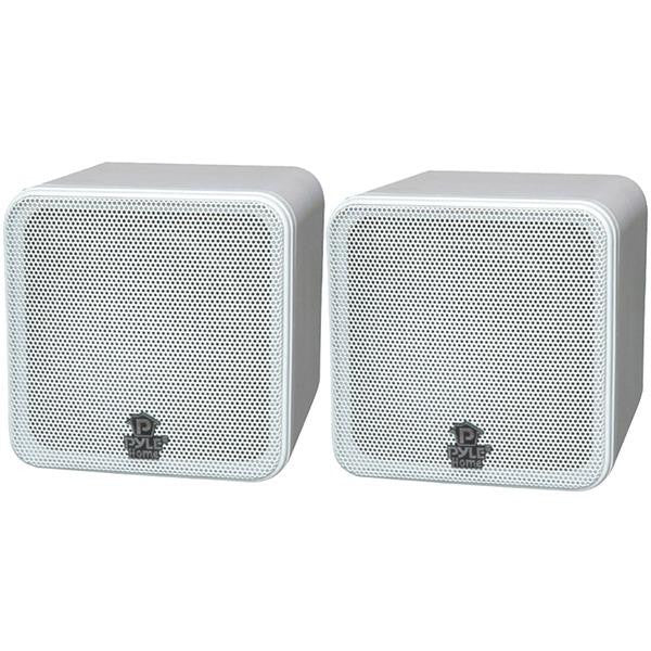 Pyle Home Pcb4wt 4", 200-watt Mini-cube Bookshelf Speakers (white)