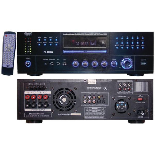 Pyle Home Pd1000a 1,000-watt Am-fm Receiver With Built-in Dvd Player