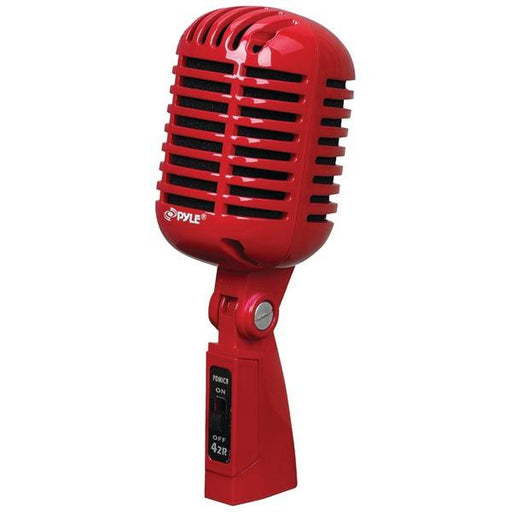 Pyle Pdmicr42r Classic Retro Vintage Style Dynamic Vocal Microphone (red)