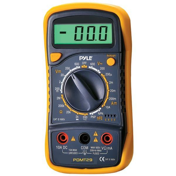 PYLE PDMT29 Digital LCD AC, DC, Volt, Current, Resistance & Range Multimeter with Rubber Case & Stand