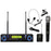 PYLE PRO PDWM3500 Professional UHF Dual Channel Wireless Microphone System with Adjustable Frequency