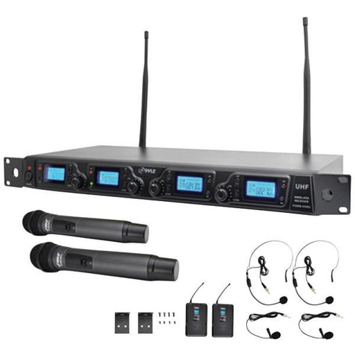 PYLE PRO PDWM4350U UHF Wireless Microphone System with Adjustable Frequencies