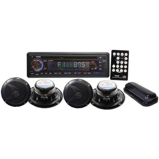 Pyle Plcd4mrkt Marine Single-din In-dash 4-speaker Cd-usb-mp3-combo Receiver With Stereo Cover