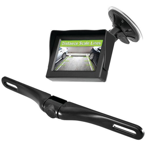 Pyle Plcm4350wir Wireless Backup Parking-assist System With License Plate Camera, 4.3" Monitor & W