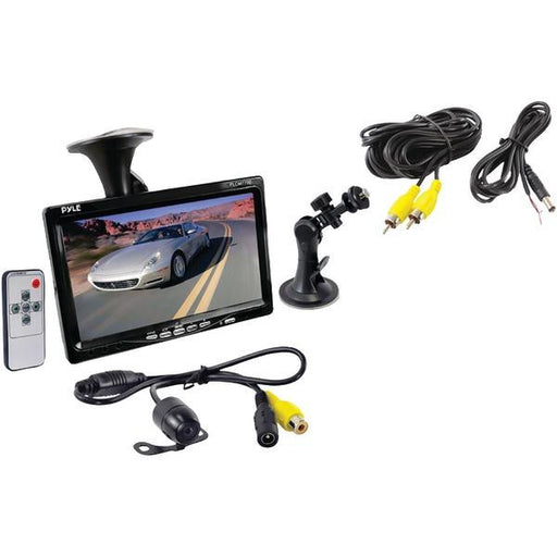 Pyle Plcm7700 7" Window Suction Mount Tft Lcd Widescreen Monitor & Universal Mount Rearview Color