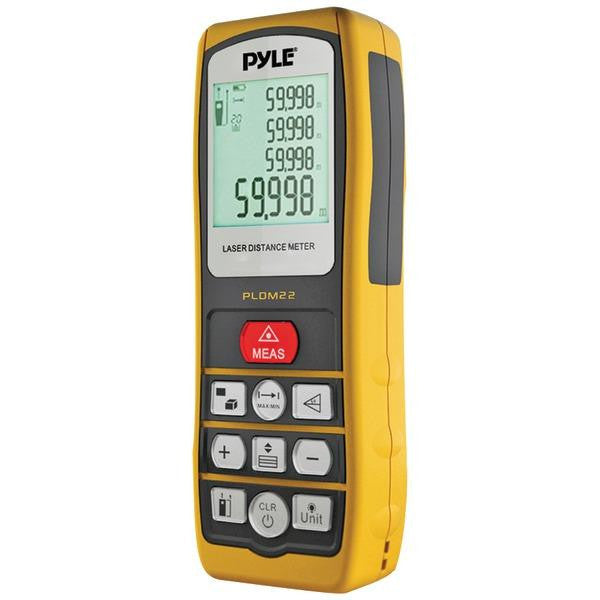 Pyle Pldm22 Handheld Laser Distance Meter With Backlit Lcd Display, Direct-indirect, Volume & Area