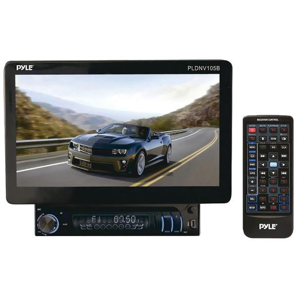 PYLE PLDNV105B 10.1" Single-DIN In-Dash TFT-LCD Motorized Touchscreen Navigation DVD Receiver with Bluetooth(R) & Built-in GPS