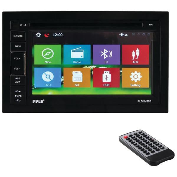 PYLE PLDNV66B 6.5" Double-DIN In-Dash TFT-LCD Touchscreen Navigation DVD Receiver with Bluetooth(R) & Built-in GPS