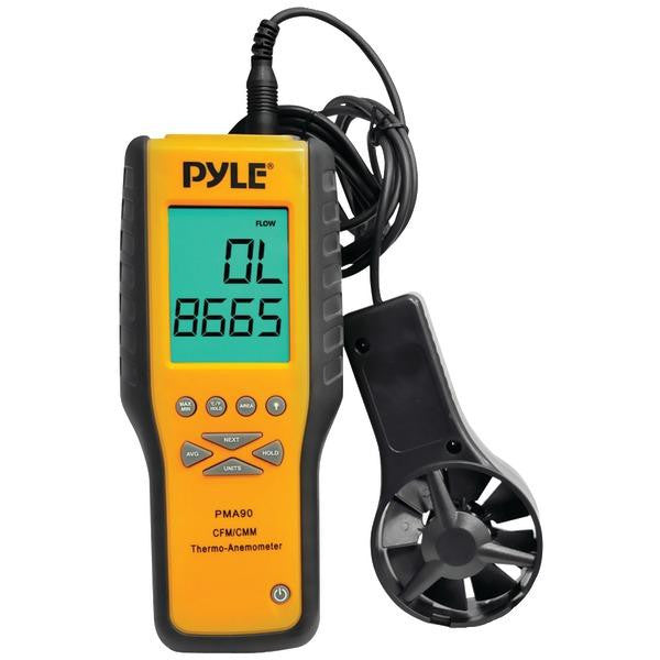 PYLE PMA90 9-Volt Digital Anemometer-Thermometer with Air Flow Measuring