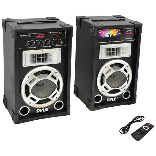 PYLE PRO PSUFM837BT Dual 800-Watt Disco Jam Powered Two-Way PA Bluetooth(R) Speaker System