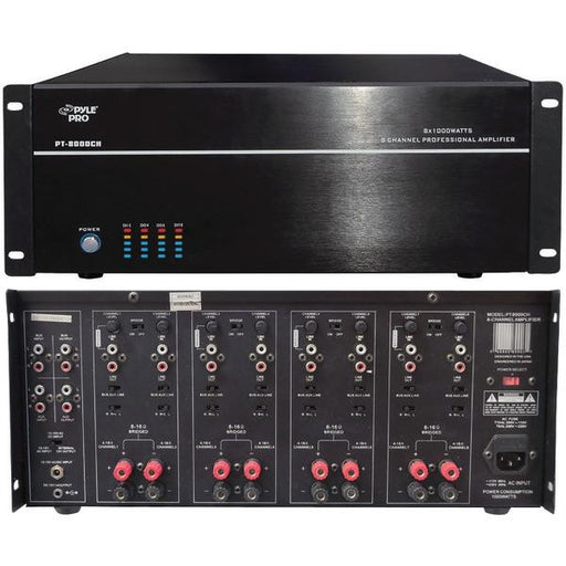 Pyle Home Pt8000ch 8-channel, 8,000-watt Stereo-mono Amp