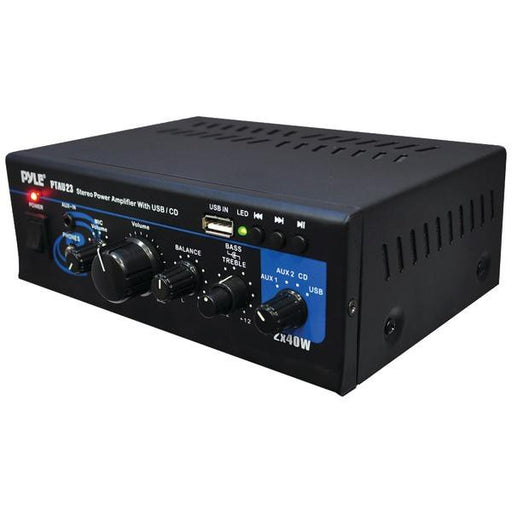 PYLE HOME PTAU23 40W x 2 Mini Stereo Power Amplifier with USB reader