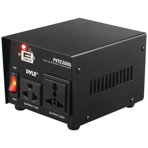 Pyle Pvtc300u Step Up & Down Voltage Converter Transformer With Usb Charging Port (300 Watt)