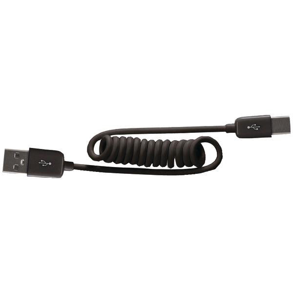 Rca Ah732cbr A-male To Micro B-male Coiled Usb 2.0 Cable, 2ft