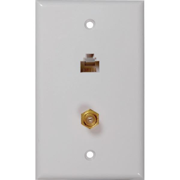 Rca Tph557r Cat-5-6 F & Coaxial Connector Wall Plate