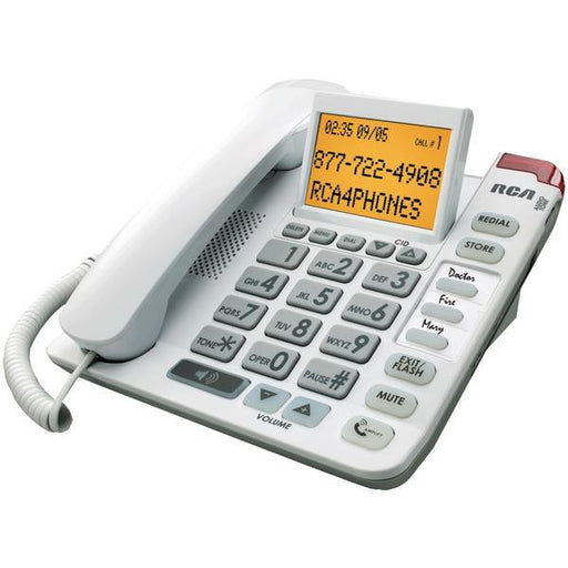 Rca 1124-1wtga Legend Series Amplified Big Button Corded Phone With Caller Id