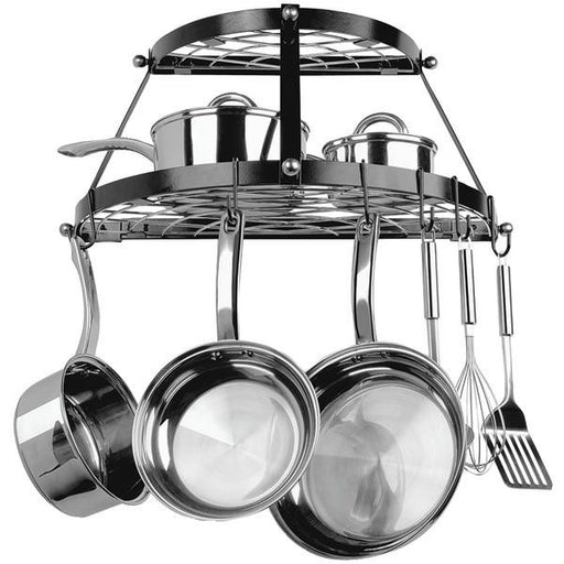 Range Kleen Cw6002r Double-shelf Wall-mount Pot Rack (black)