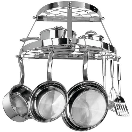 Range Kleen Cw6004r Double-shelf Wall-mount Pot Rack (stainless Steel)