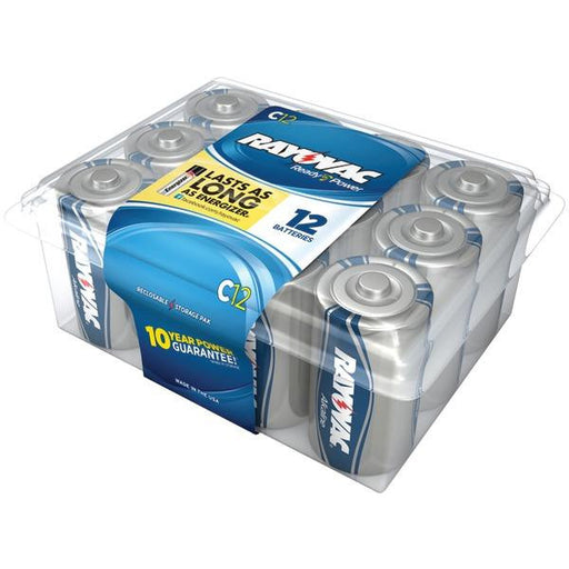 RAYOVAC 814-12PPF Alkaline Batteries Reclosable Pro Pack (C, 12 pk)