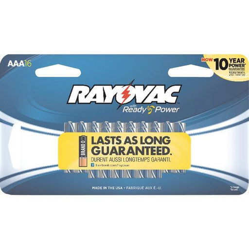 Rayovac 824-16scf Alkaline Batteries, Carded (aaa; 16 Pk)