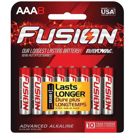 RAYOVAC 824-8CTFUS FUSION Long-Lasting Alkaline Batteries (AAA, 8 pk)